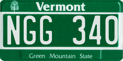 VT license plate NGG340