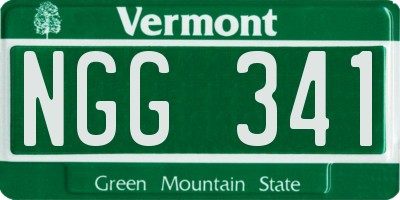 VT license plate NGG341