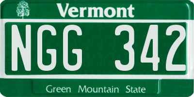 VT license plate NGG342