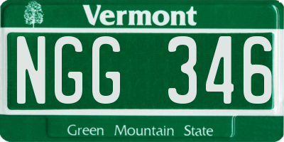 VT license plate NGG346