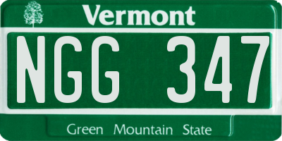 VT license plate NGG347
