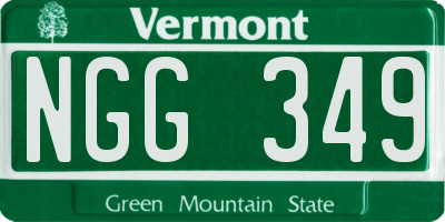 VT license plate NGG349