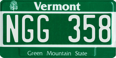 VT license plate NGG358
