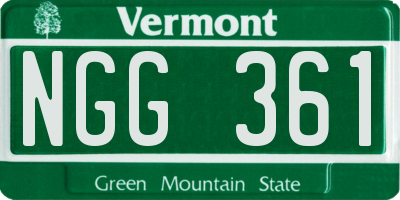 VT license plate NGG361