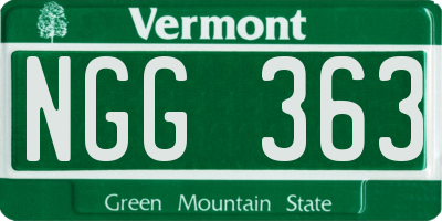 VT license plate NGG363