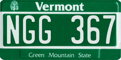 VT license plate NGG367