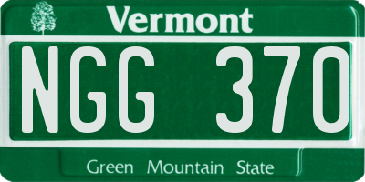 VT license plate NGG370
