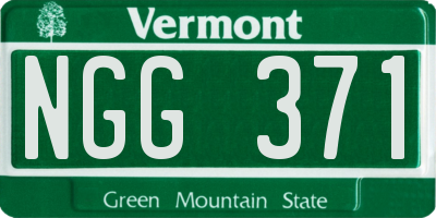 VT license plate NGG371