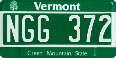 VT license plate NGG372