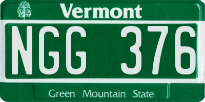 VT license plate NGG376