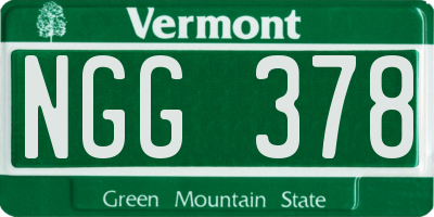 VT license plate NGG378