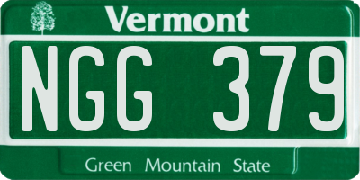VT license plate NGG379