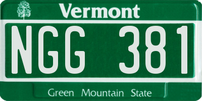 VT license plate NGG381