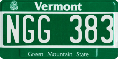 VT license plate NGG383