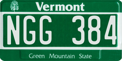 VT license plate NGG384