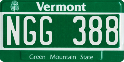 VT license plate NGG388