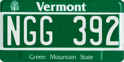 VT license plate NGG392