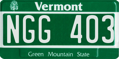 VT license plate NGG403