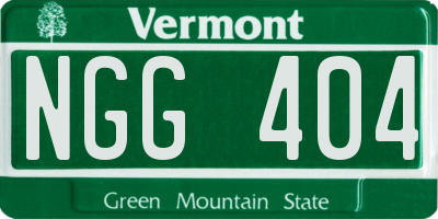 VT license plate NGG404