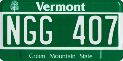 VT license plate NGG407