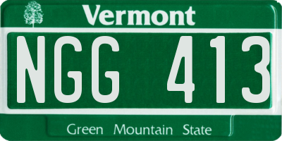 VT license plate NGG413