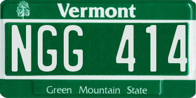 VT license plate NGG414