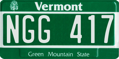 VT license plate NGG417