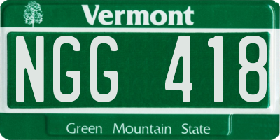 VT license plate NGG418