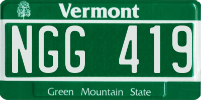 VT license plate NGG419