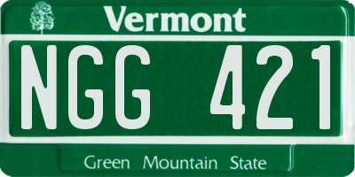 VT license plate NGG421