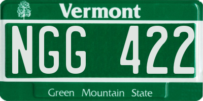 VT license plate NGG422