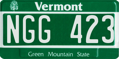 VT license plate NGG423