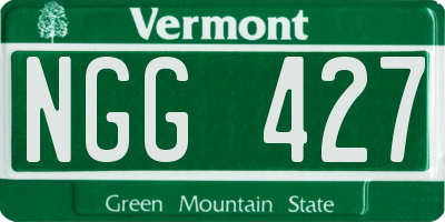 VT license plate NGG427