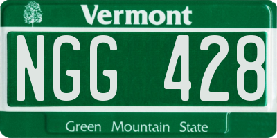 VT license plate NGG428