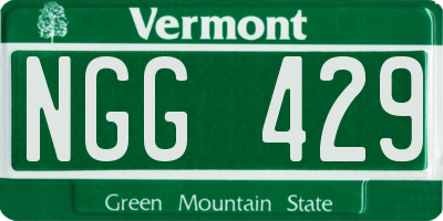 VT license plate NGG429