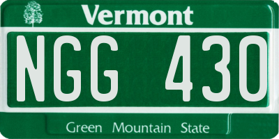 VT license plate NGG430
