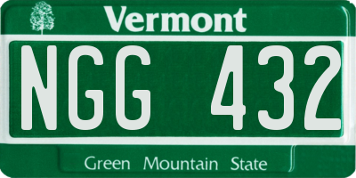 VT license plate NGG432