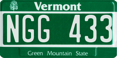 VT license plate NGG433
