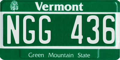 VT license plate NGG436