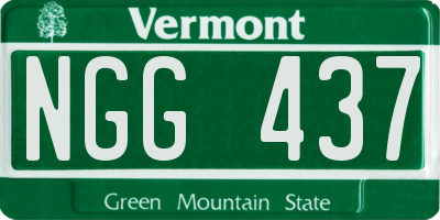 VT license plate NGG437