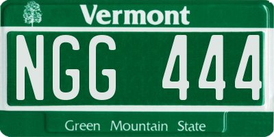 VT license plate NGG444