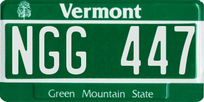 VT license plate NGG447