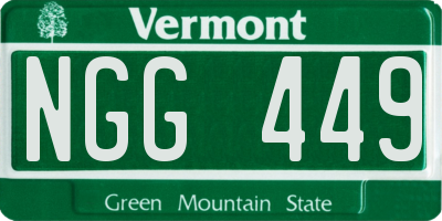 VT license plate NGG449