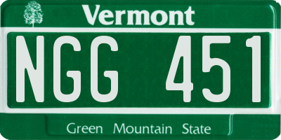 VT license plate NGG451