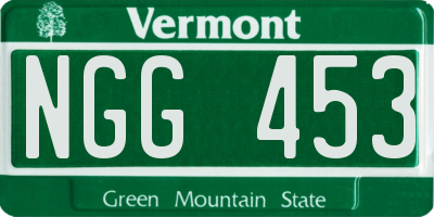VT license plate NGG453