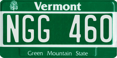 VT license plate NGG460