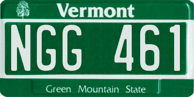 VT license plate NGG461
