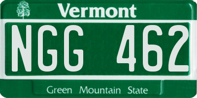 VT license plate NGG462