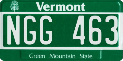 VT license plate NGG463