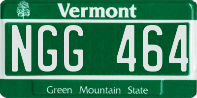VT license plate NGG464